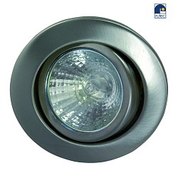 Metal Recessed spot for MR16, without snap ring, swivelling, IP20, iron brushed