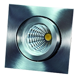 Indbygningslampe TULKA firkantet, svingbar IP20, rustfrit st�l, blank