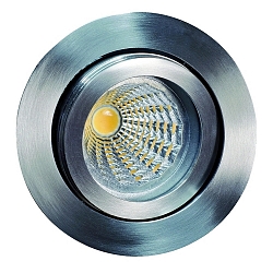 Indbygningslampe TULKA rund, svingbar IP20, rustfrit st�l, blank