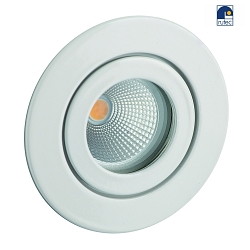 Stainless steel Recessed spot TULKA V4A, 1,4401 X5CrNiMo 316 MR11, with clip fastener, round, fixed, IP55, white