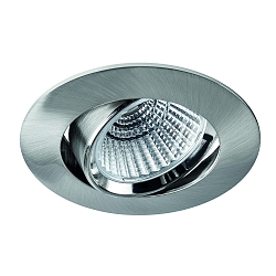 recessed luminaire BAN COB round, swivelling, current constant IP40, brushed iron dimmable 7W 620lm 2700K 40� CRI 90-100