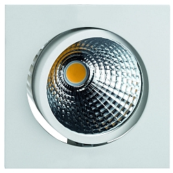 recessed spotlight GLIN COB 500MA swivelling, square, current constant IP40, silver matt dimmable
