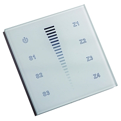 touch panel 4 ZONES SINGLE COLOUR DMX TOUCH GLASS 4 channel, DMX control signal output, white