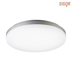 LED Ceiling luminaire CIRCEL, 22cm / height 5cm, IP44, 15W 3000K 1000lm, silver