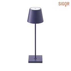 battery table lamp NUINDIE round, CCT Switch IP54, plum blue dimmable