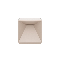 Batteri bordlampe NUTALIS 10X10CM Kubusform, CCT Switch, med touch-d�mper, med oplader IP54, dune beige d�mpbar
