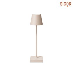 battery table lamp NUINDIE POCKET IP54, dune beige dimmable