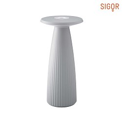 battery table lamp NUFLAIR IP54, fog grey dimmable