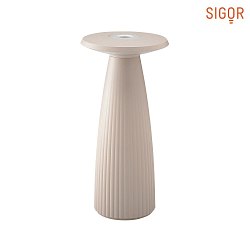 battery table lamp NUFLAIR IP54, dune beige dimmable