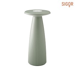 battery table lamp NUFLAIR IP54, sage green dimmable