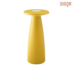 battery table lamp NUFLAIR IP54, sunny yellow dimmable