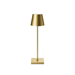 Batteri bordlampe NUINDIE USB-C rund, CCT Switch, med touch-d�mper IP54, guld anodiseret d�mpbar