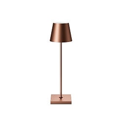 Batteri bordlampe NUINDIE USB-C rund IP54, bronze anodiseret d�mpbar