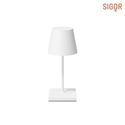 battery table lamp NUINDIE MINI USB-C round IP54, snow white dimmable