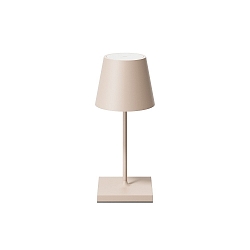battery table lamp NUINDIE MINI USB-C round, CCT Switch, with touch dimmer IP54, dune beige dimmable