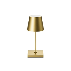battery table lamp NUINDIE MINI USB-C round, CCT Switch, with touch dimmer IP54, gold anodised dimmable