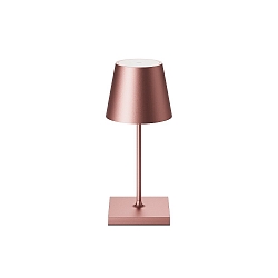 Batteri bordlampe NUINDIE MINI USB-C rund IP54, rosa guld anodiseret d�mpbar