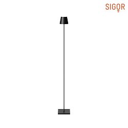 battery floor lamp NUINDIE USB-C round IP54, night black dimmable