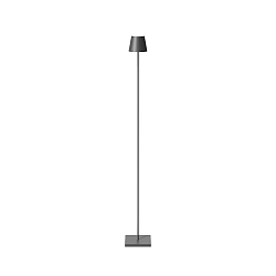 battery floor lamp NUINDIE USB-C round IP54, graphite grey dimmable