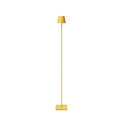 Batteri standerlampe NUINDIE USB-C rund IP54, solgul d�mpbar