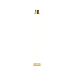 Batteri standerlampe NUINDIE USB-C rund IP54, guld d�mpbar
