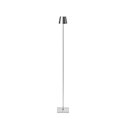 Batteri standerlampe NUINDIE USB-C rund IP54, s�lv d�mpbar