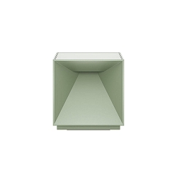 Batteri bordlampe NUTALIS 10X10CM Kubusform, CCT Switch, med touch-d�mper, med oplader IP54, salviegr�n d�mpbar