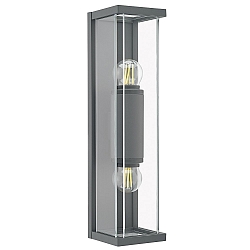 Udendørs wall luminaire NULATERN MINI DOUBLE E27 IP54, antracit dæmpbar