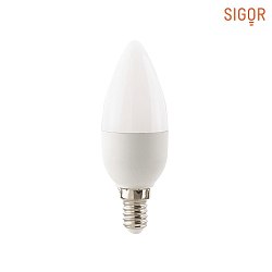 LED Light bulb candle ECOLUX DTW, 230V,  3.5cm / L 10.5cm, E14, 6W 1800-2700K 470lm 220, Dim-To-Warm, opal