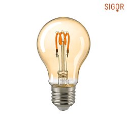 LED Decorative Spiral Filament light bulb CURVED GOLD, 230V,  6cm / L 10.4cm, E27, 4W 2000K 136lm 330, dimmable, gold / clear