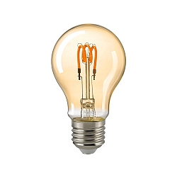 LED Dekorativ Spiral Filament lyskilde p�reformet CURVED GULD, 230V, � 6cm / L 10.4cm, E27, 4W 2000K 136lm 330�, d�mpbar