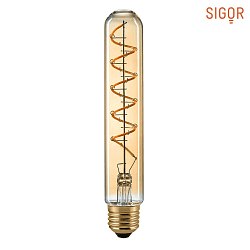 LED Dekorativ Spiral Filament lyskilde rrformet CURVED GULD, 230V,  3.2cm / L 18.5cm, E27, 5.5W 2000K 250lm 330, dmpbar, gul