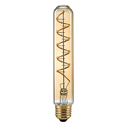 LED Dekorativ Spiral Filament lyskilde r�rformet CURVED GULD, 230V, � 3.2cm / L 18.5cm, E27, 5.5W 2000K 250lm 330�, d�mpbar