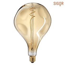 LED Decorative Spiral Filament light bulb GIANTLAMPE DROP GOLD, 230V,  16.5cm / L 28cm, E27, 5W 2100K 270lm 360, CRI 90, dimma