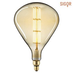LED Deko Spiral Filament lyskilde GIANTLAMPE TEAR GULD, 230V,  25cm / L 36.5cm, E27, 8W 2100K 720lm 360, CRI 90, dmpbar, guld