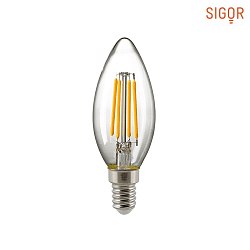LED Filament lyskilde KERTEFORMET, 230V,  3.5cm / L 9.7cm, 230V,  3.5cm / L 9.7cm, E14, 2.5W 2700K 250lm 300, dmpbar, klar