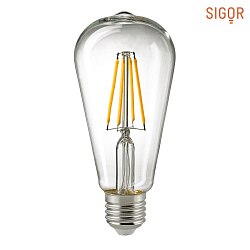 LED Filament light bulb Edison ST64, 230V,  6.4cm / L 14.3cm, E27, 7W 2700K 806lm 300, dimmable, clear