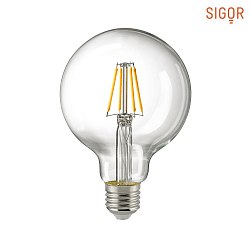 LED Filament light bulb GLOBE G95, 230V,  9.5cm / L 14cm, E27, 7W 2700K 806lm 300, dimmable, clear