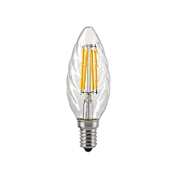 LED Filament lyskilde KERTEFORMET TWISTED, 230V, � 3.5cm / L 9.7cm, E14, 4.5W 2700K 470lm 300�, d�mpbar, klar