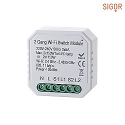 shaire WIFI Switch til stikkontakter, 220-240V, IP20, 1 kanal On / Off, maks. 150W LED