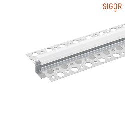 Flush mounted profile 10 - for LED Strips up to 1.05cm width, rimless, incl. matt flush cover, length 100cm