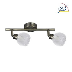 Ceiling luminaire Lisa track 2 flame antique brass  
