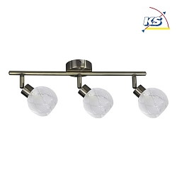 Ceiling luminaire Lisa track 3 flame antique brass  