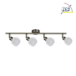 Ceiling luminaire Lisa track 4 flame antique brass  