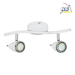 LED Ceiling luminaire LINDA track, 2 flame, chrome, LED, white