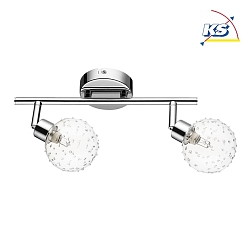 Ceiling luminaire CLEAR track, 2 flame, chrome