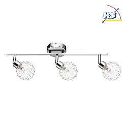 Ceiling luminaire CLEAR track, 3 flame, chrome