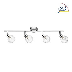 Ceiling luminaire CLEAR track, 4 flame, chrome