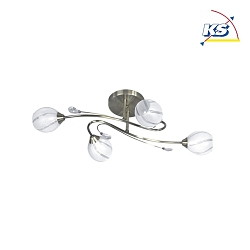 Ceiling luminaire ALANIS 4 flame antique brass/white 