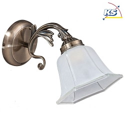 Wall luminaire WELLA 1 flame antique brass/white  
